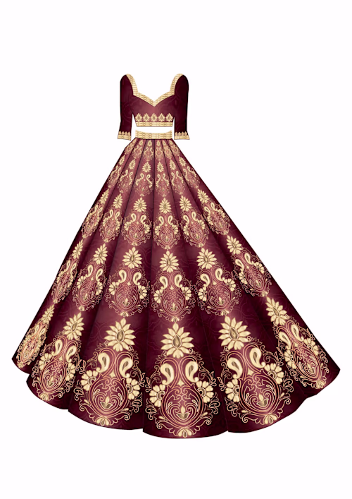 Lehenga design 2D