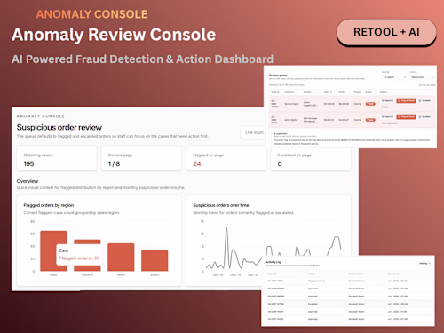 Anomaly Review & Action Console (Retool + AI)