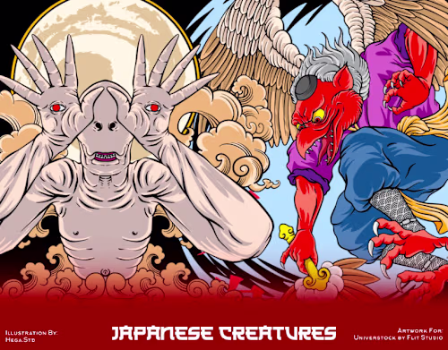 Japanese Creatures Illustration