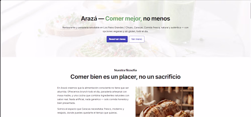 Vegan Restaurant Landing Page