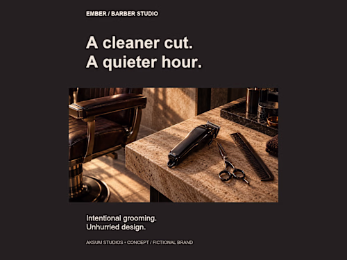 EMBER | Barber Studio Social Campaign Concept