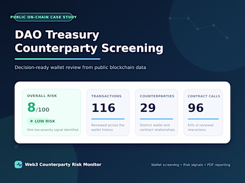 DAO Treasury Counterparty Screening