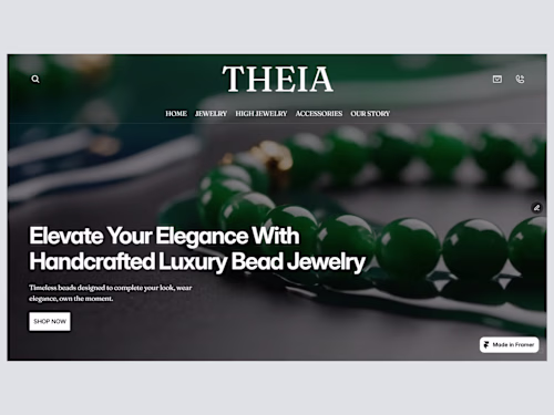 THEIA - Luxury Jewelry E-commerce Framer Template