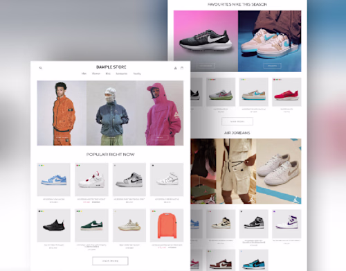 Online clothing shop | DAMPLE STORE | UI UX Design
