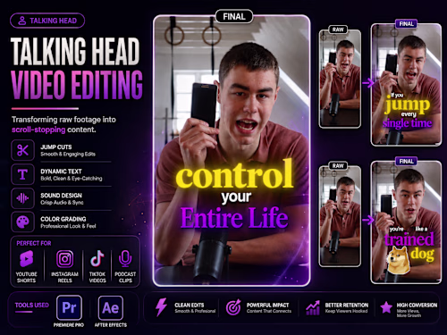 Transforming raw talking-head footage into