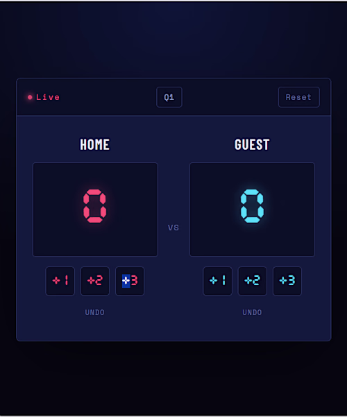 A live scoreboard app with