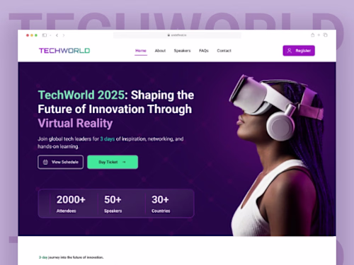 TechWorld 2025 | Landing Page Design | Tech Conference