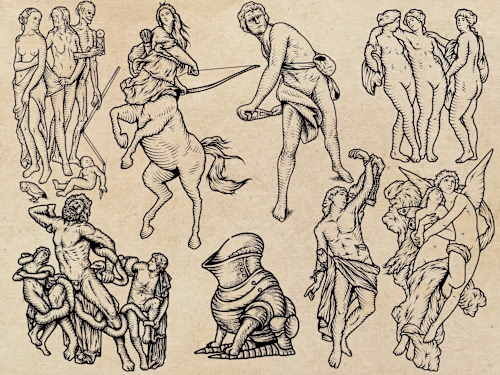 Tattoo Designs with Engraving Aesthetic