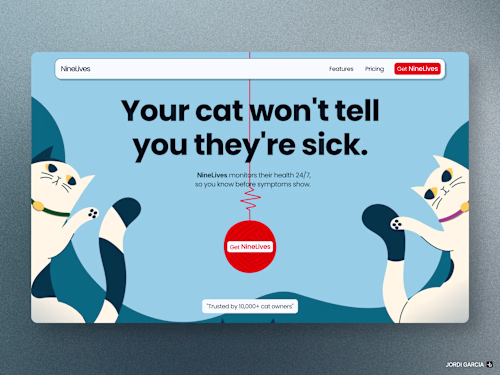 NineLives Health Monitor - Concept e-commerce website