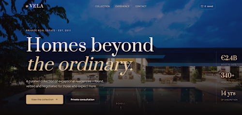 Vela — a premium real
