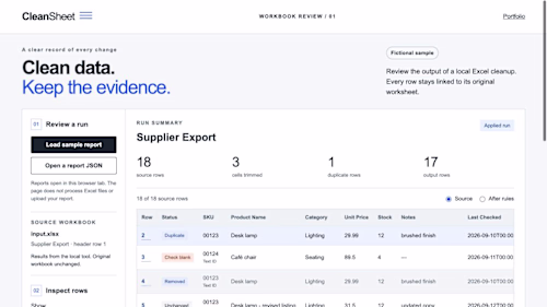 Clean Sheet — Python Excel Cleanup & Review