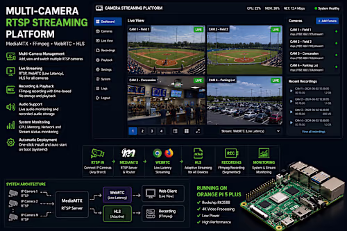 Built a multi-camera edge streaming