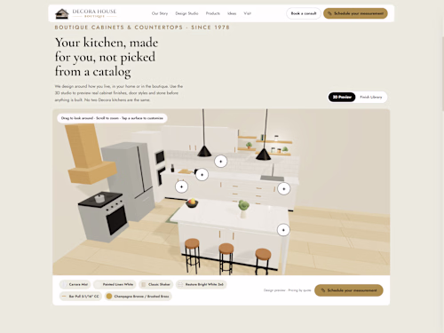 Decora House — Interactive 3D Kitchen Website