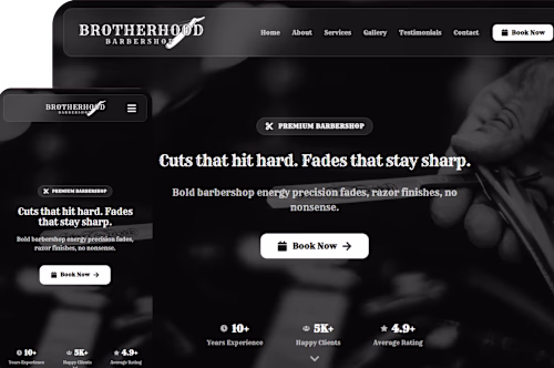 Brotherhood Barbershop | Modern Booking Website