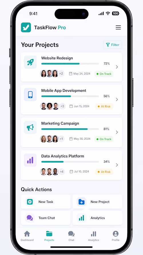 TaskFlow Pro is a modern,