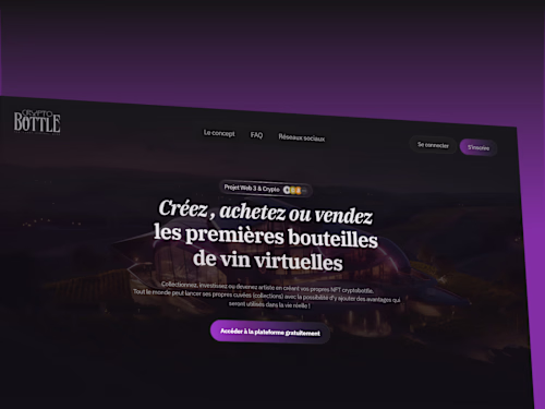 Cryptobottle : Landing Page Design & Framer Development