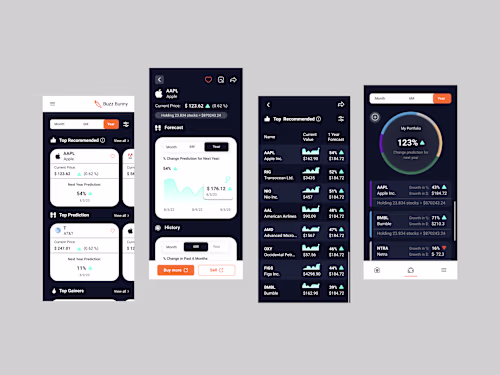 Some screens of the app we designed in Figma and developed i...