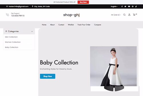 Shopify Store design