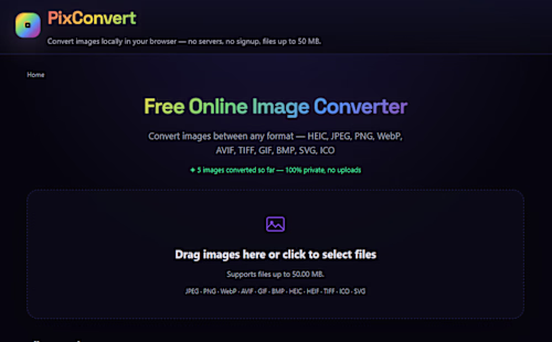 PixConvert: Private Browser-Based Image Converter