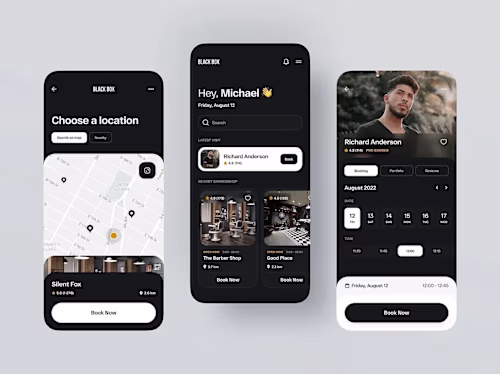 Dark app design = depth,