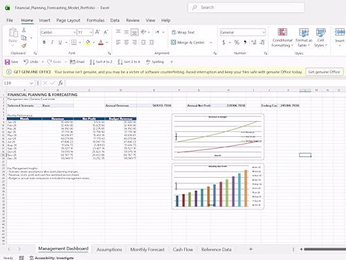 Financial Planning & Forecasting Excel