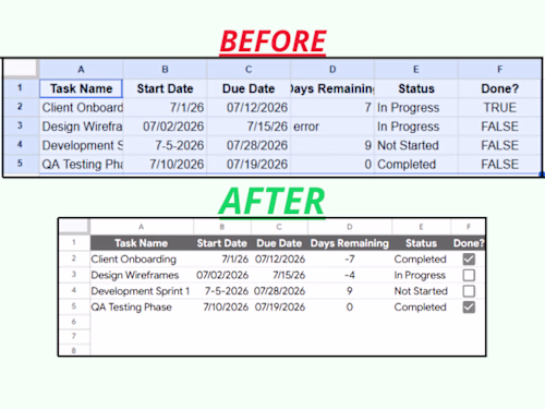 Automated Project Tracker Redesign (Before