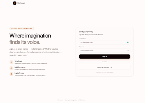 Storiboard is a modern social
