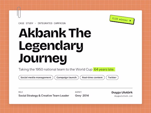 Akbank The Legendary Journey: CLIO-winning Campaign