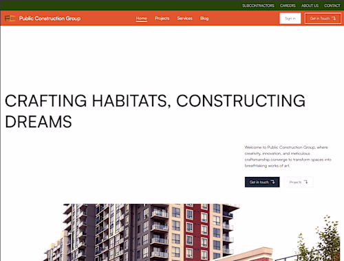 Public Construction Group Website
