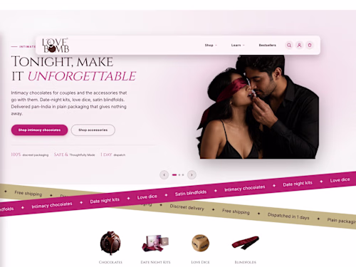 Love Bomb: Shopify Ecommerce Website
