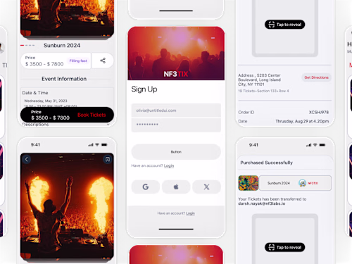 NF3 Tix — NFT-Based Event Ticketing Mobile App UX/UI Case Study