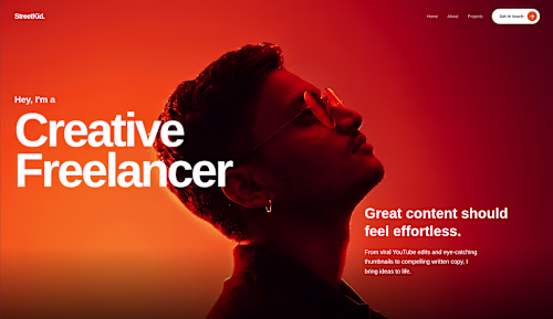 StreetKid : Landing page design