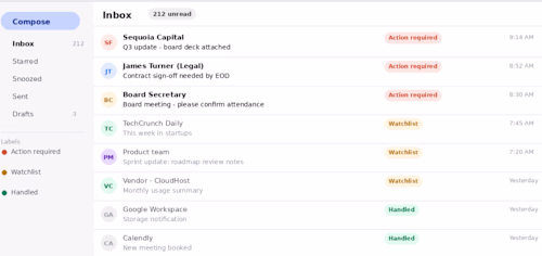 Inbox Triage System for a