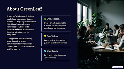 GreenLeaf Workspace Solutions — Company Overview & Values