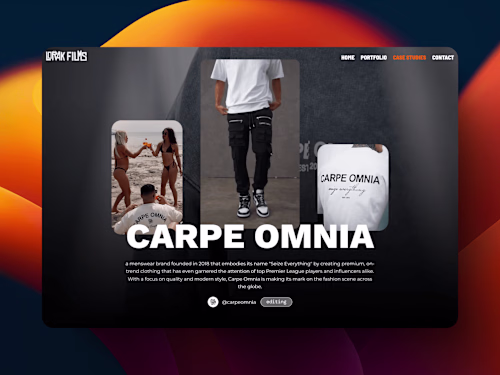 3D Wix Studio website for Lorak Films