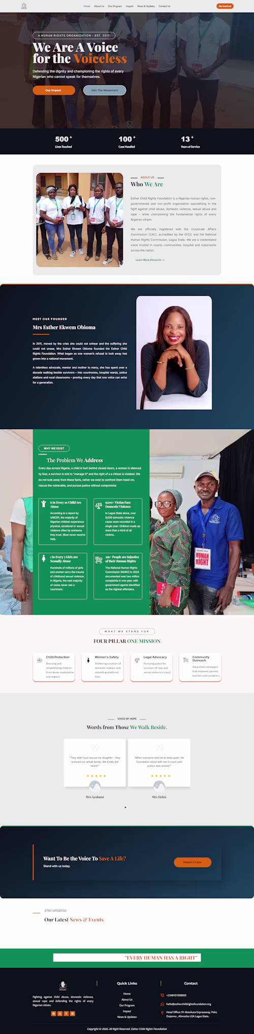 Donor-Focused Website for A Nigerian Child Rights NGO