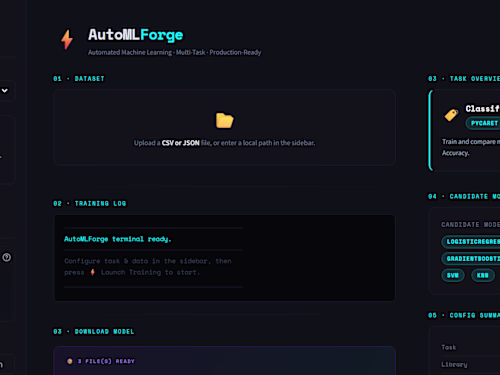 AutoML Forge is an end-to-end