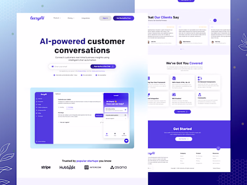 AI Chatbot SaaS - Landing & Dashboard UI