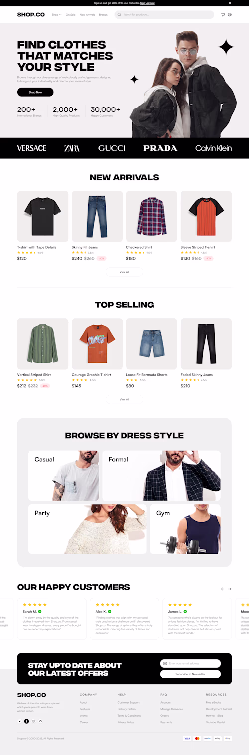 E commerce Landing Page