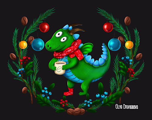 Christmas illustration for Ukrainian Coffee House 2023