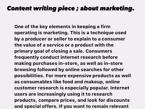 Content writing & logo design ect.. 
