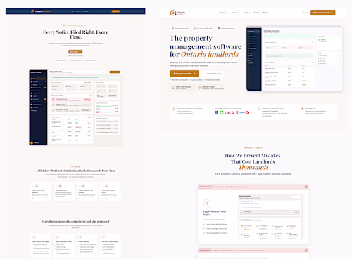 OntarioLandlord | SaaS Homepage UX/UI