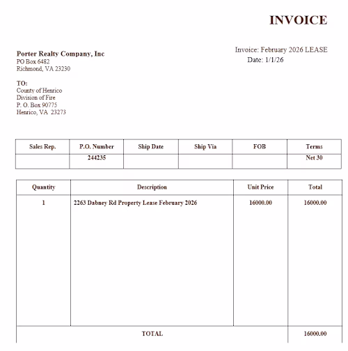 Client Invoice - Sample: Shows