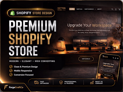 Premium Shopify Store Design for Better Desk Brand