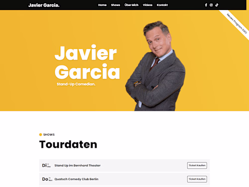 Comedian Landing Page