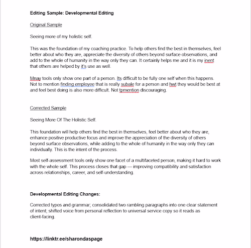"Developmental Edit — Reframing a