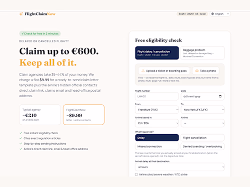 FlightClaimNow — Flight Compensation Web