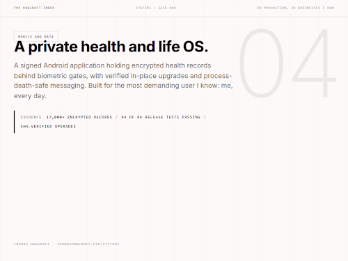 A private health and life OS