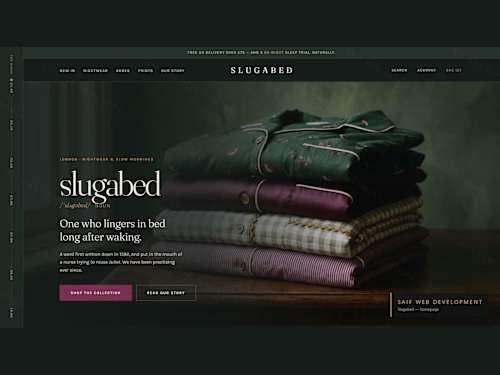 A self-initiated concept build for a British sleepwear label...