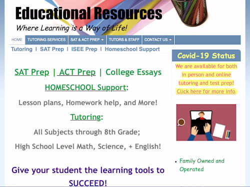 Educational Resources Tutoring Center Website